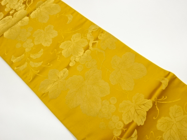 JAPANESE FUKURO OBI / REVERSIBLE / WOVEN GRAPE ARABESQUE